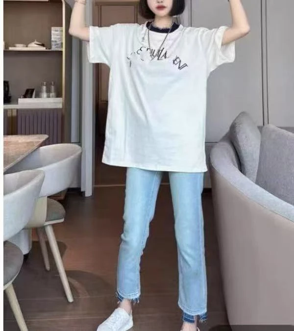 6632千炫家春款直筒气质百搭显瘦牛仔裤