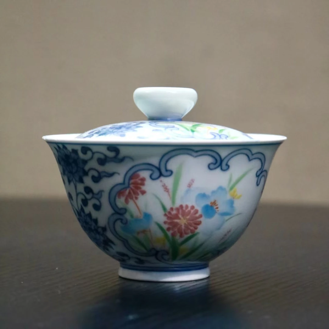 雨溪 四季繁花盖碗 00057