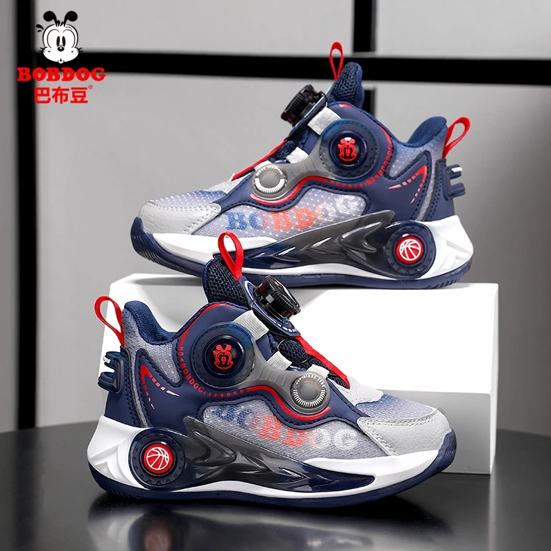 巴布豆童鞋男童运动鞋2025春秋新款网面透气中大童休闲儿童篮球鞋