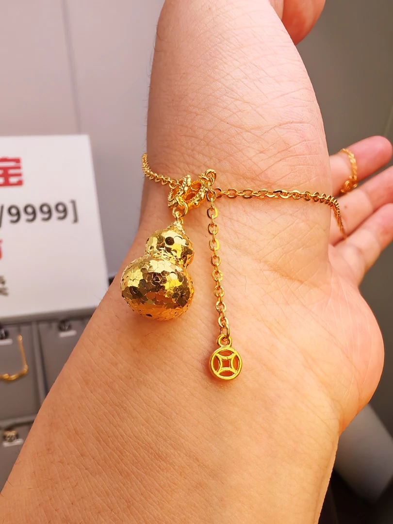 《张瑞福珠宝》足金钱币蹦迪葫芦套链11.27g/网红爆款/时尚套链