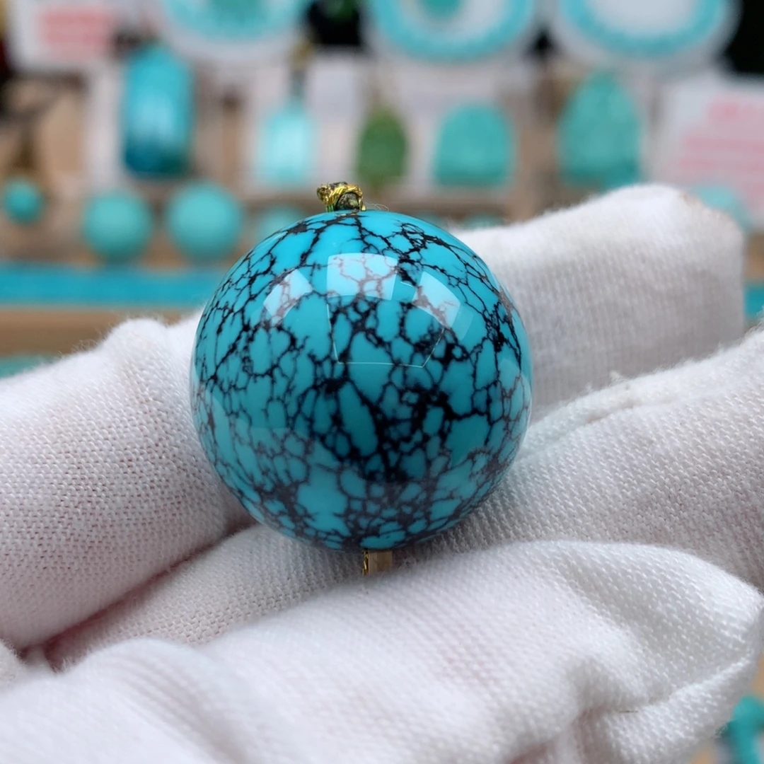 绿松石未镶嵌珠宝奇石24.6mm