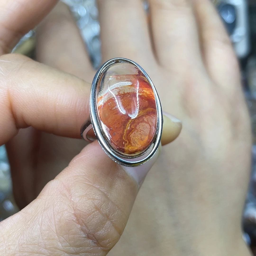 【闪购商品】银S925镶嵌珠宝半成品水晶戒指