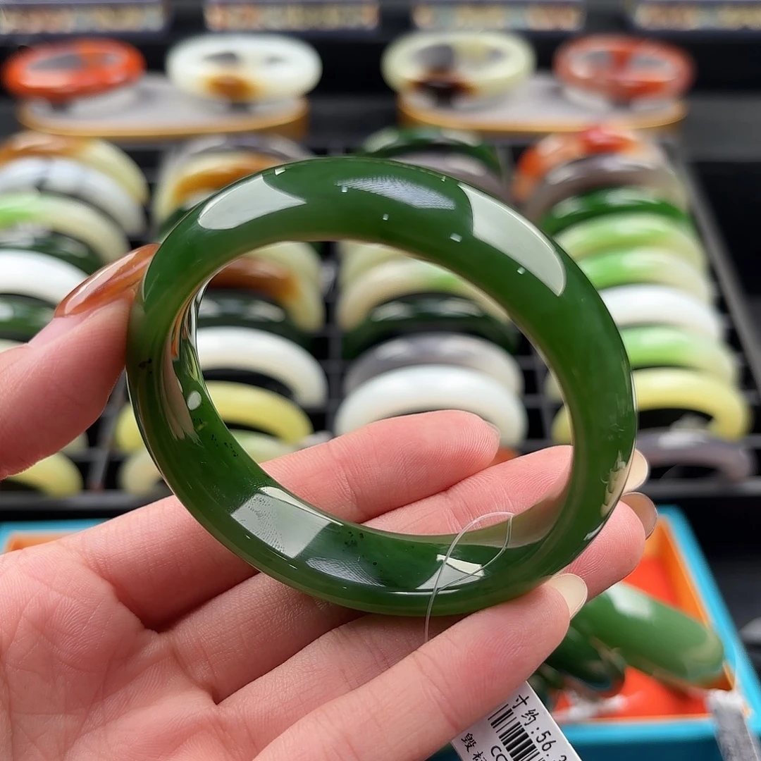 和田玉未镶嵌手镯56.3