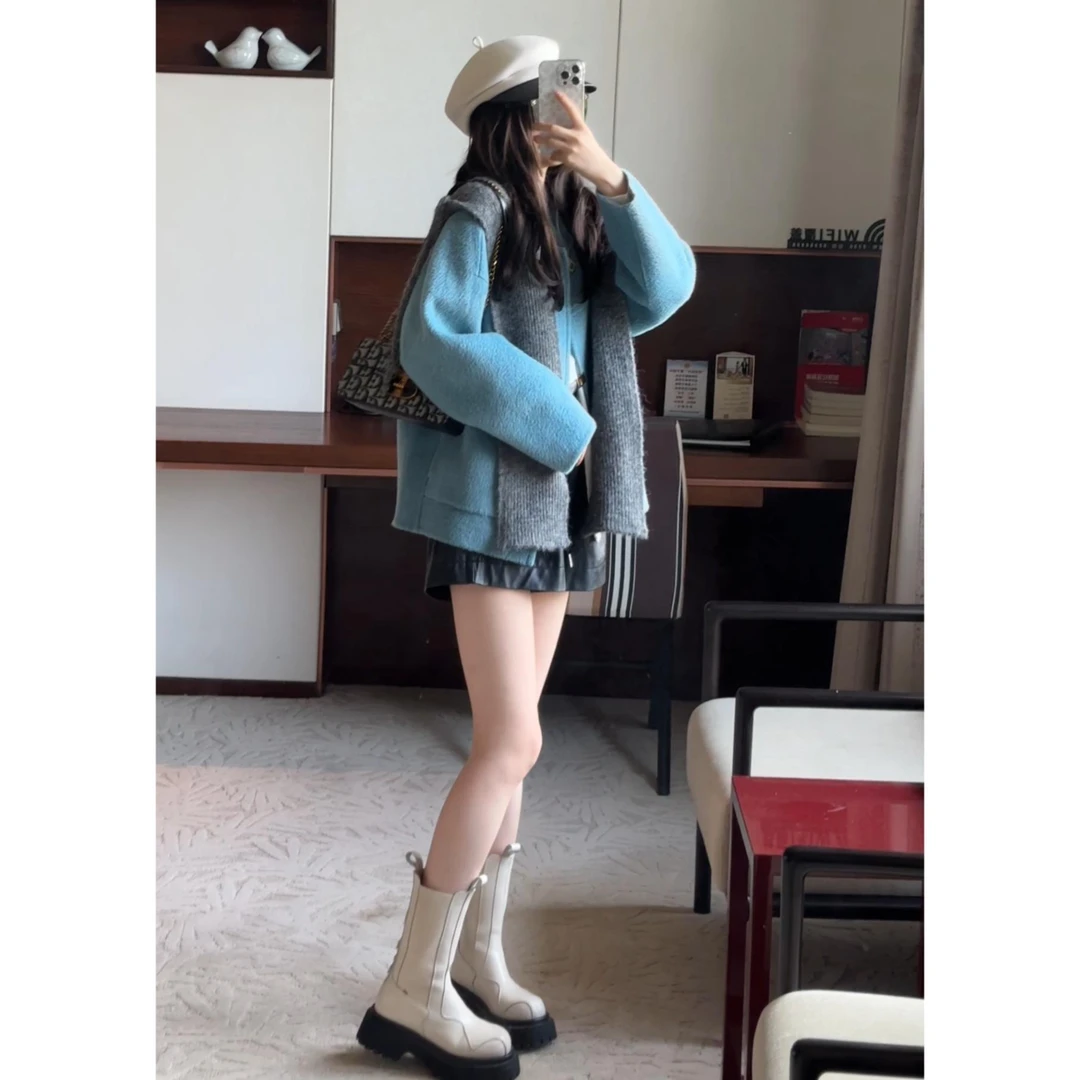 【完美邂逅】2025秋季新款山羊绒羊毛大衣韩版气质显瘦毛呢外套女