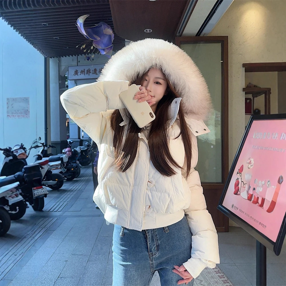 秋冬长袖修身保暖厚款棉服修身面包服女士连帽小个子加厚加绒短款