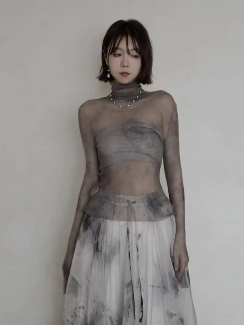 MLmh美侖美奂 DH312292春夏款百搭小众植物染真丝针织衫打底衫