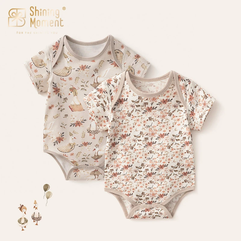 C23幸运鹅花花世界短袖哈衣爬服衣服连体衣爬服婴儿