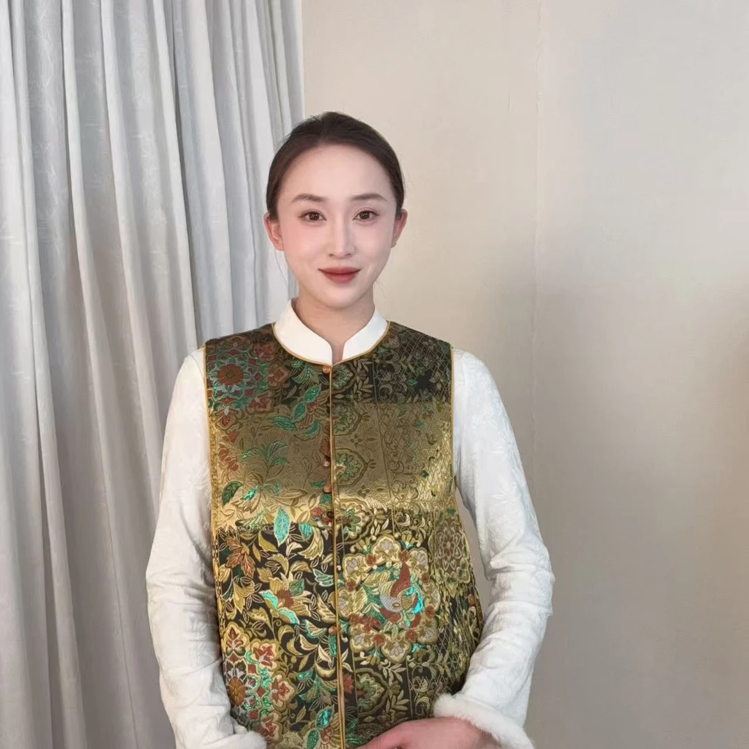 【浮金】2025新款新中式国风织金马甲lqj-66