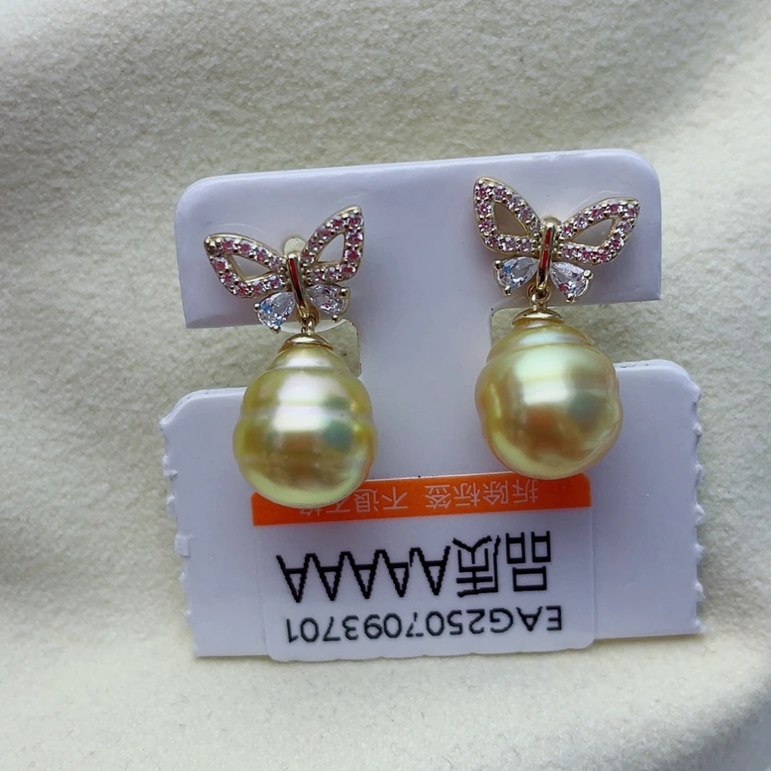 海水珍珠银S925镶嵌耳饰w28