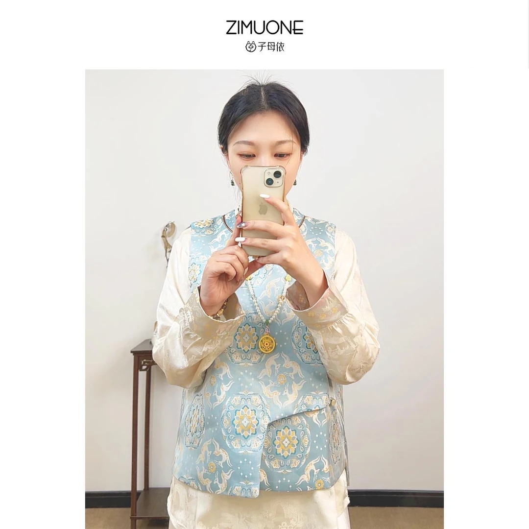 【宝花奔鹿纹】子母依新中式马甲25107IEF609