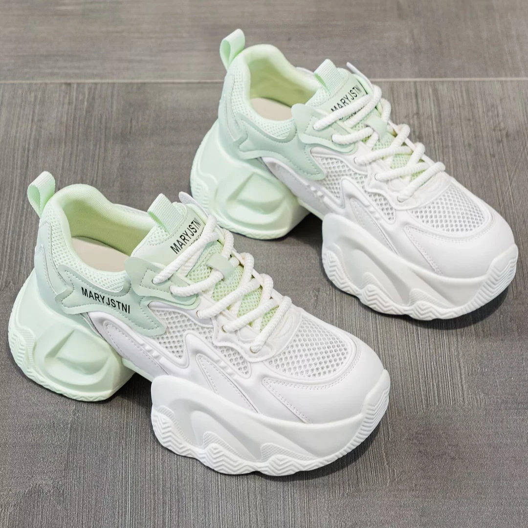 休闲增高网红时尚松糕夏季女士韩版网面明星同款厚底网面透气女鞋