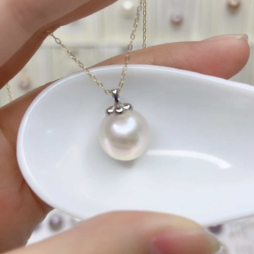 淡水珍珠吊坠(不含链)银S925镶嵌