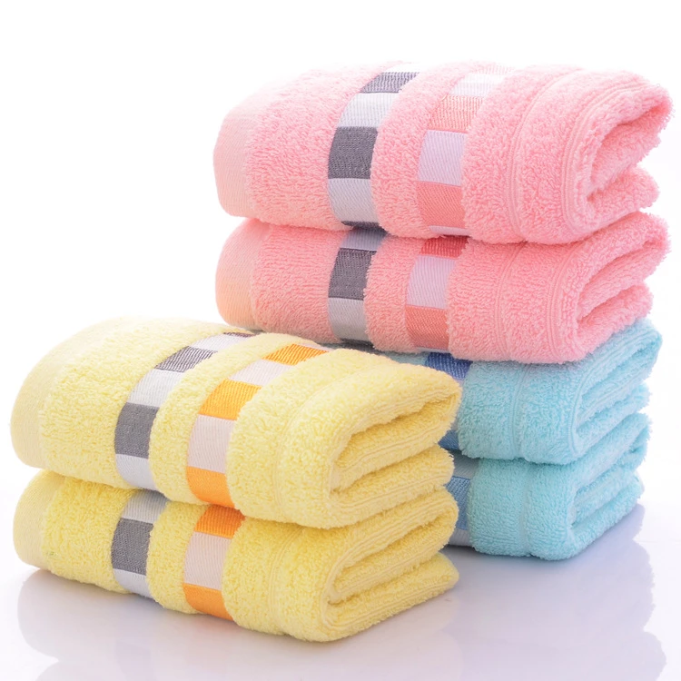 纯棉毛巾日用家用方格吸水纯棉毛巾棉质面巾毛巾