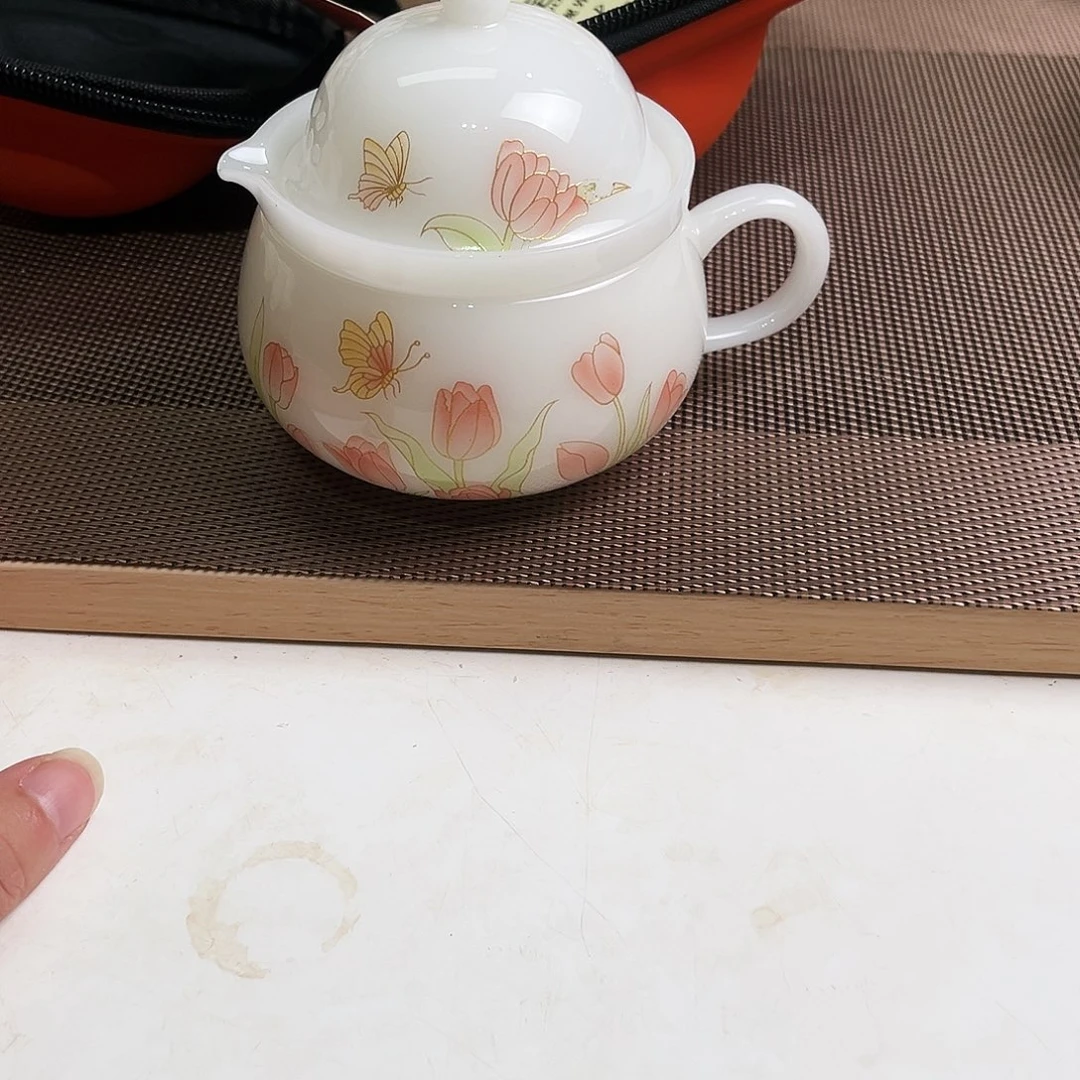 瓷片精品璞玉瓷玉金香茶咖杯
