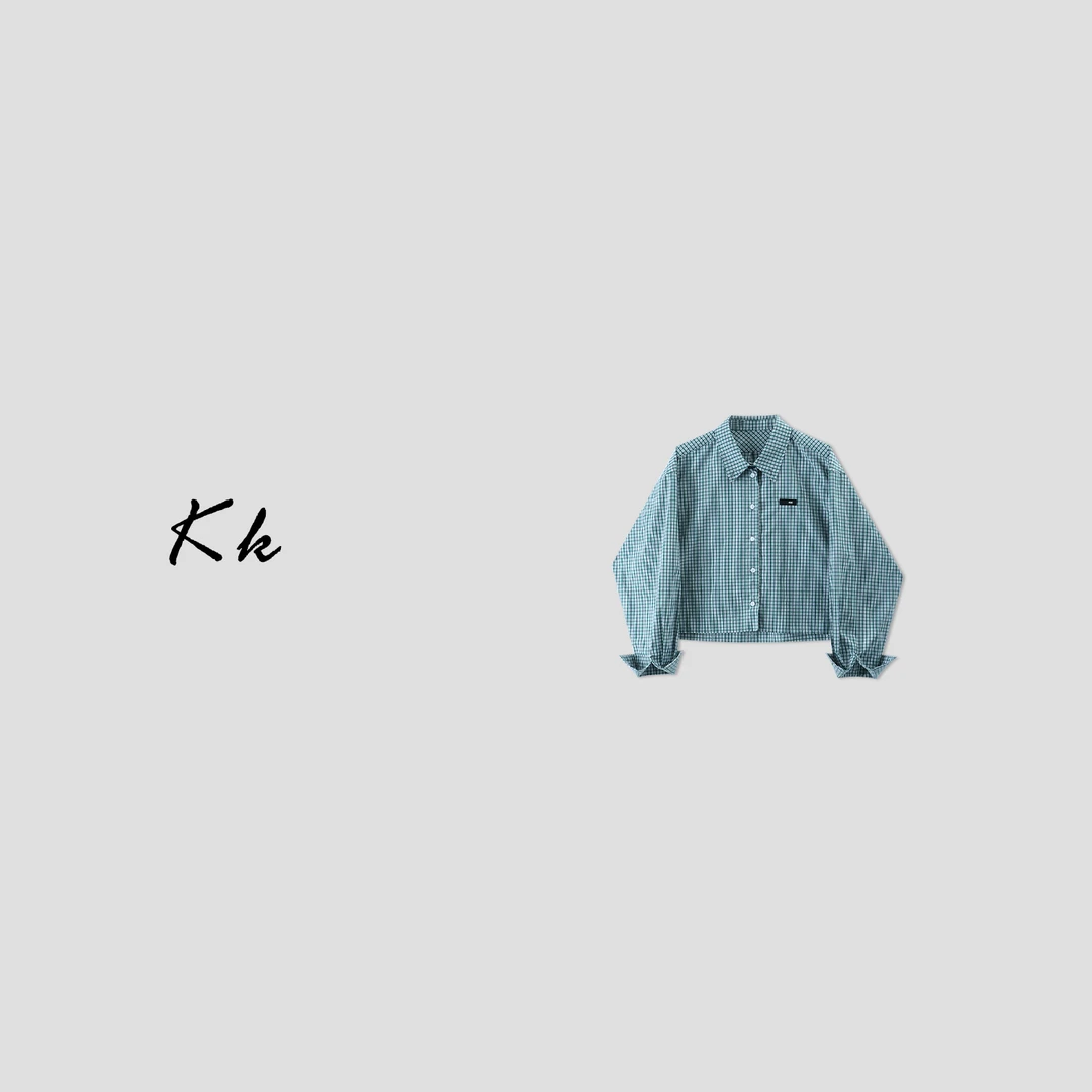 KK“青格漫影”/100%棉/时尚简约经典百搭洋气格子长袖衬衫2520292
