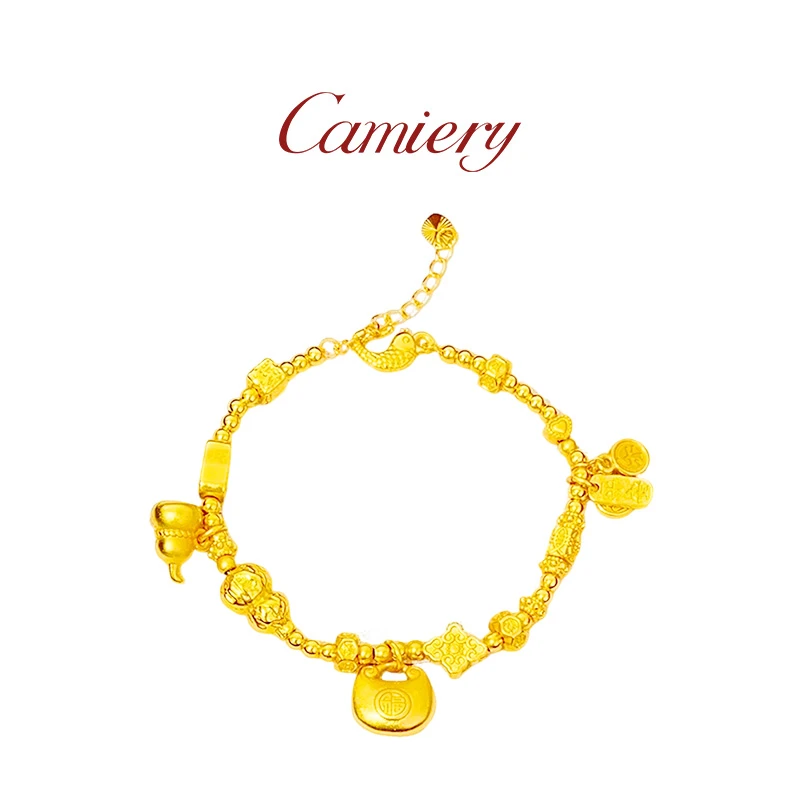 【现货48小时发】CAMIERY 新中式轻奢古法小胖福葫芦盘缠手链