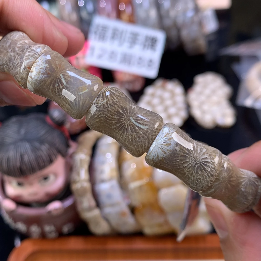 【闪购商品】颈饰未镶嵌硅化珊瑚（珊瑚玉）63号竹节大花花