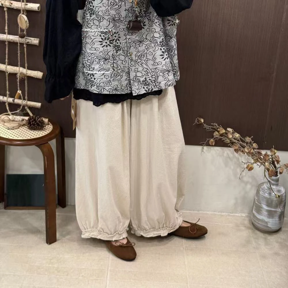 LD#5512#日系新款花边裤  FL