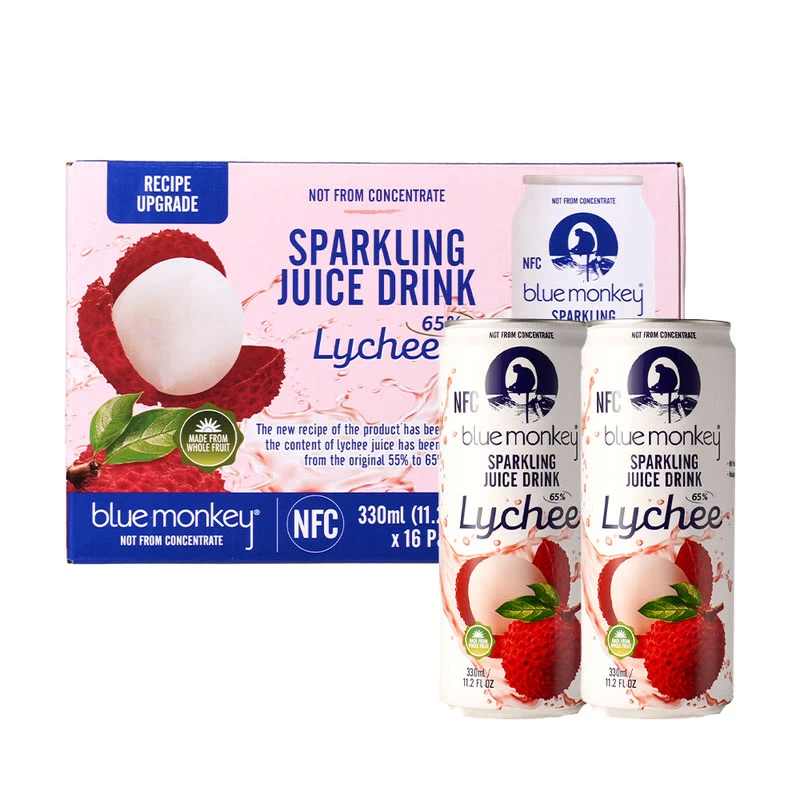 会员超市越南进口 荔枝果汁气泡饮料(碳酸饮料)330ml*16