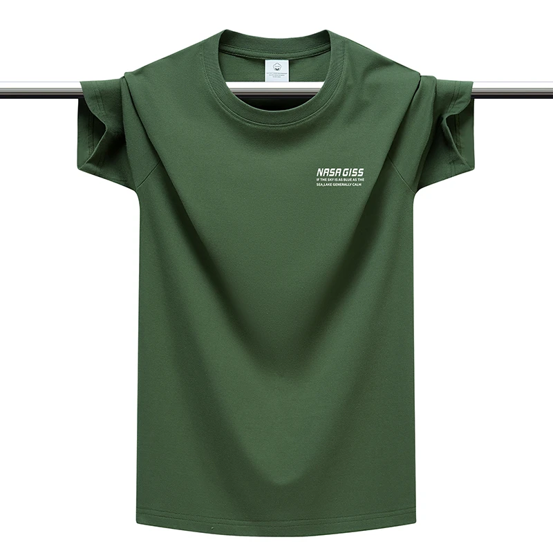 新款简约短袖t恤克高档高端休闲纯棉百搭大码印花T恤高级感男装