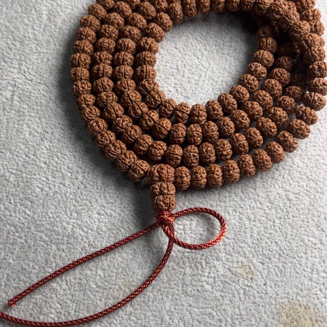 清***论文玩核桃吊坠凹底梅花108尺寸 8+