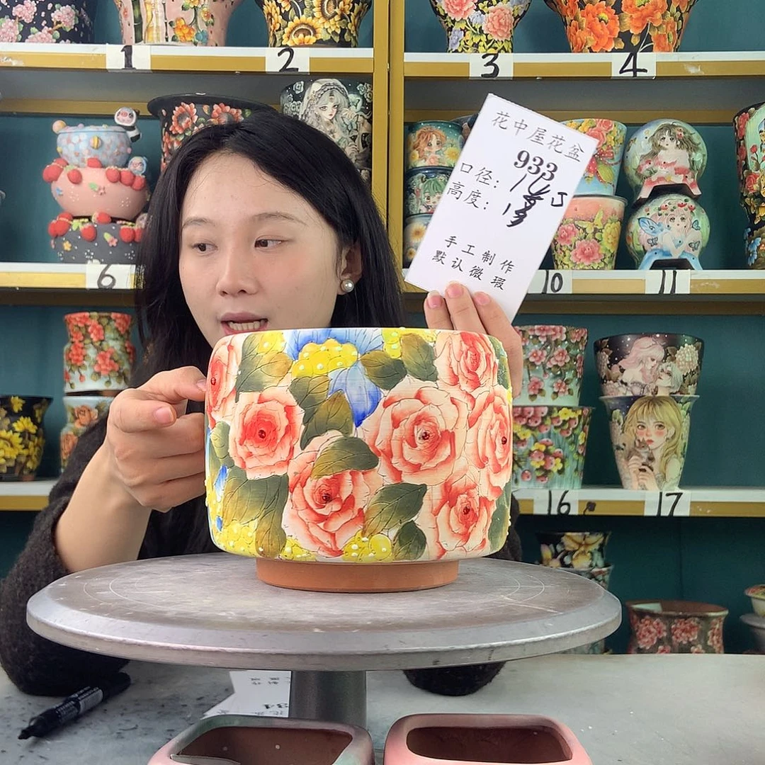 陶景德镇手工花盆933