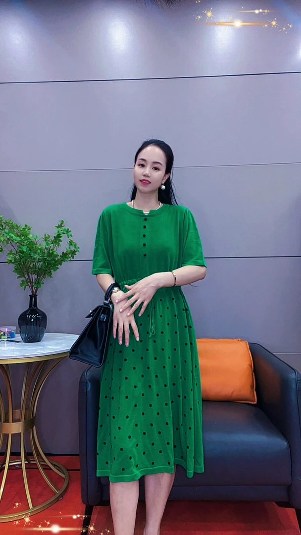 3955连衣裙裙子显瘦气质时尚夏季黑色波点