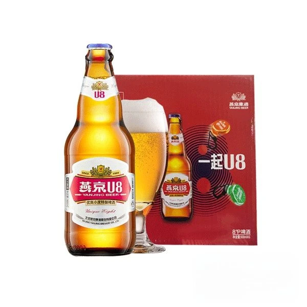 燕京啤酒U8优爽 500ml*6瓶/箱  清爽小度特酿整箱