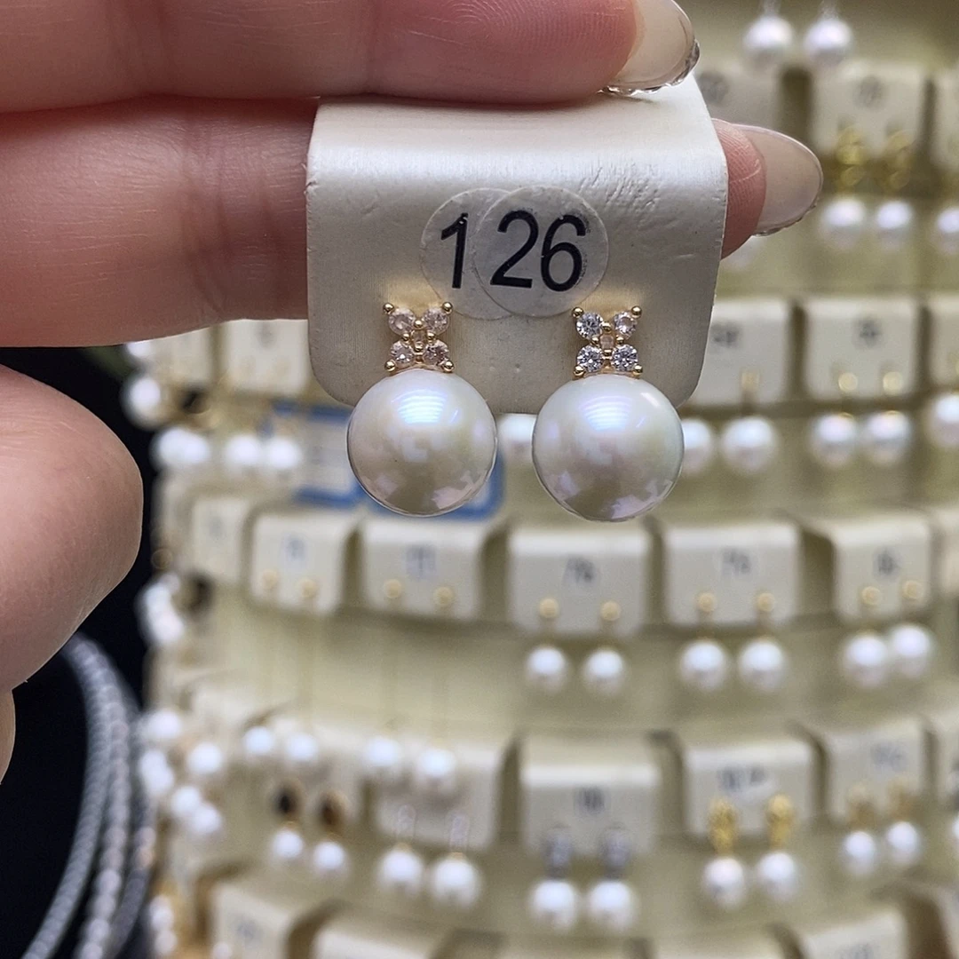 耳饰淡水珍珠银S925镶嵌