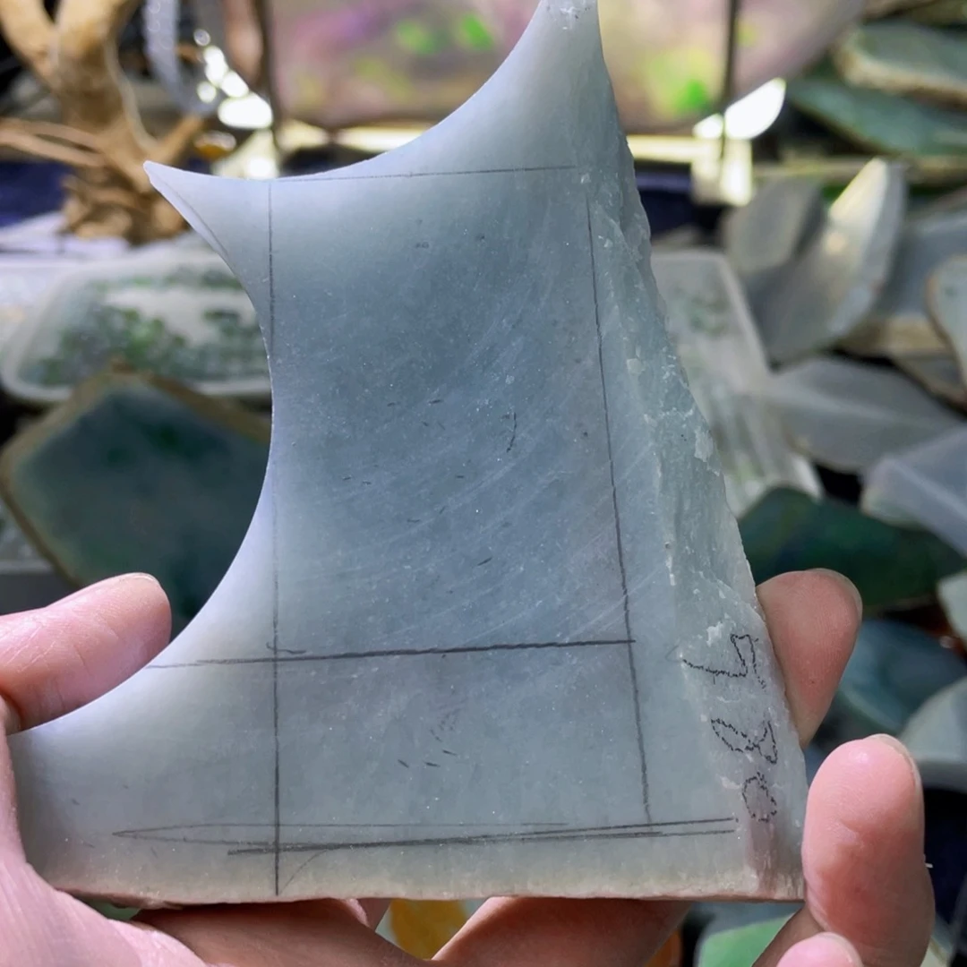 湖***哥翡翠挂件未镶嵌K缅甸天然翡翠片料