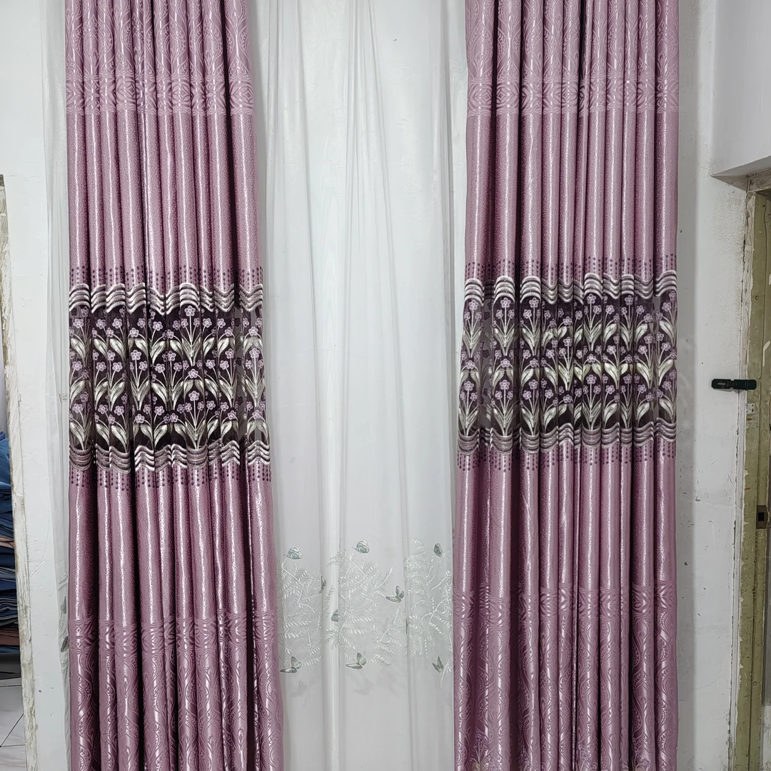 58号新款卧室遮阳挂钩式飘窗客厅遮光成品窗帘