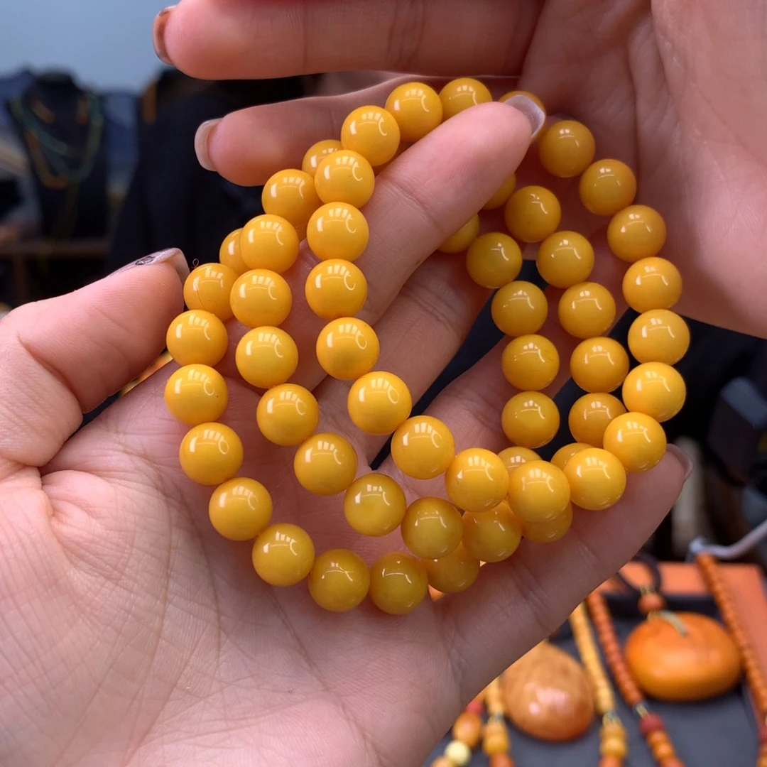 蜜蜡手串未镶嵌多样性发