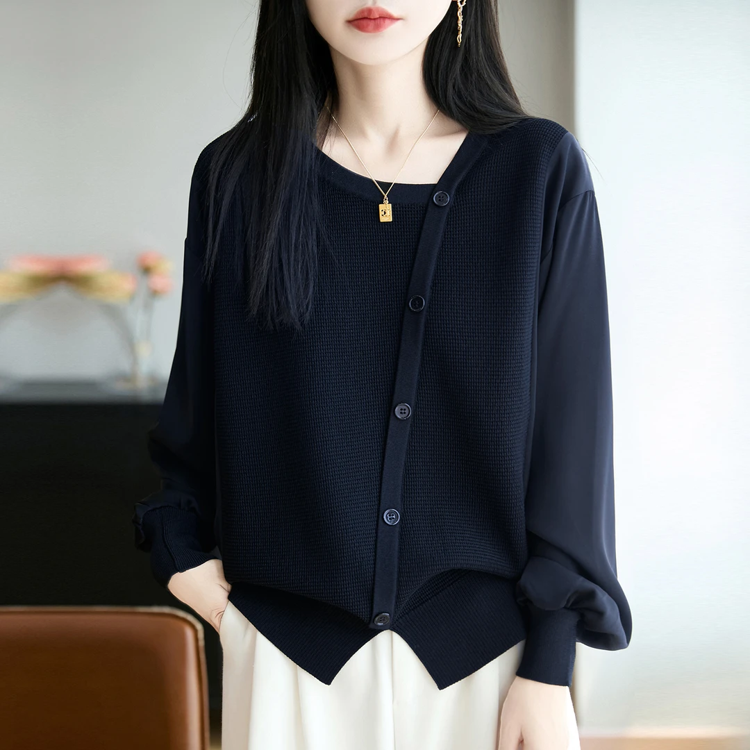 微胖mm春秋大码女士毛衣遮肚子巨显瘦上衣2025新款早秋针织打底衫