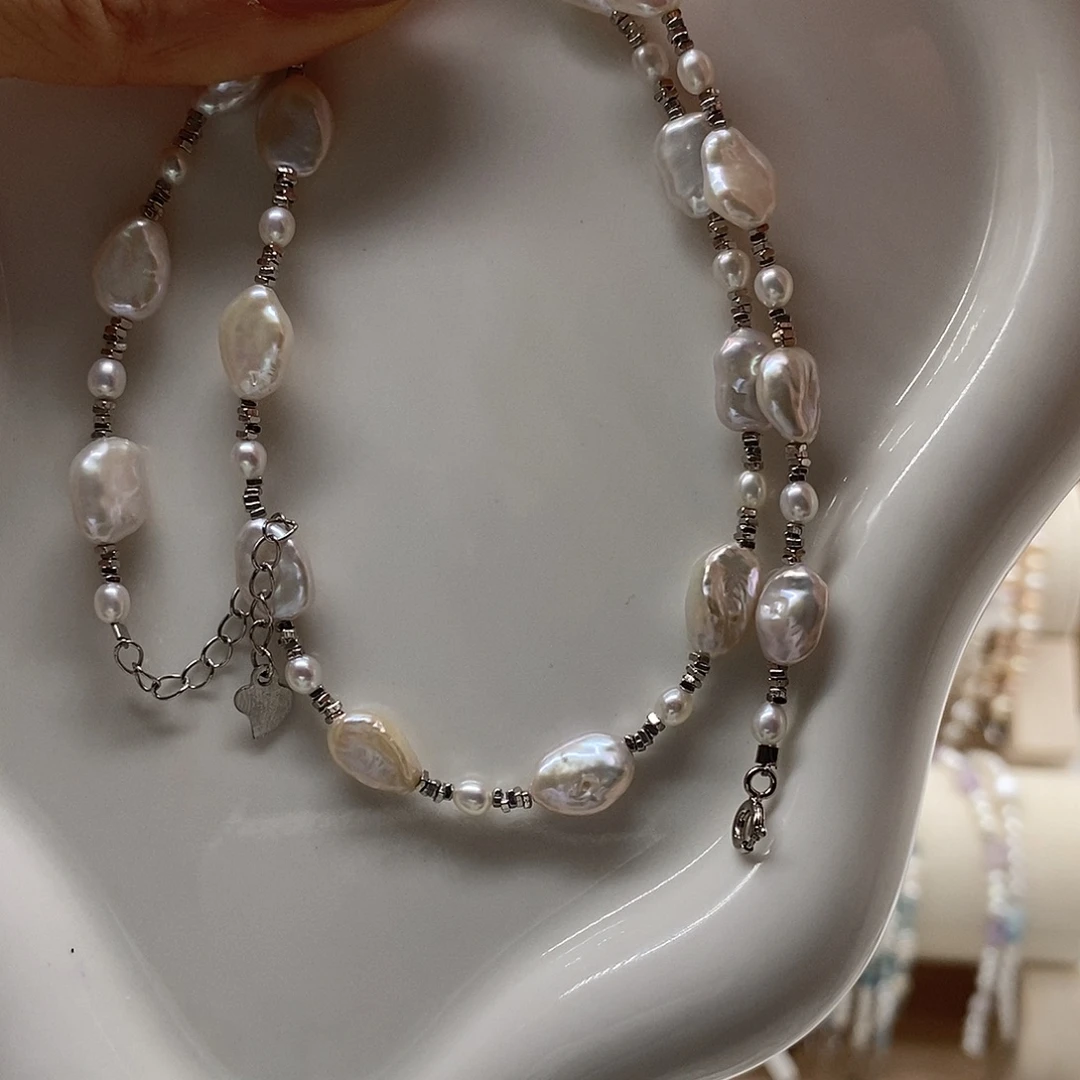 银S925镶嵌手绳淡水珍珠