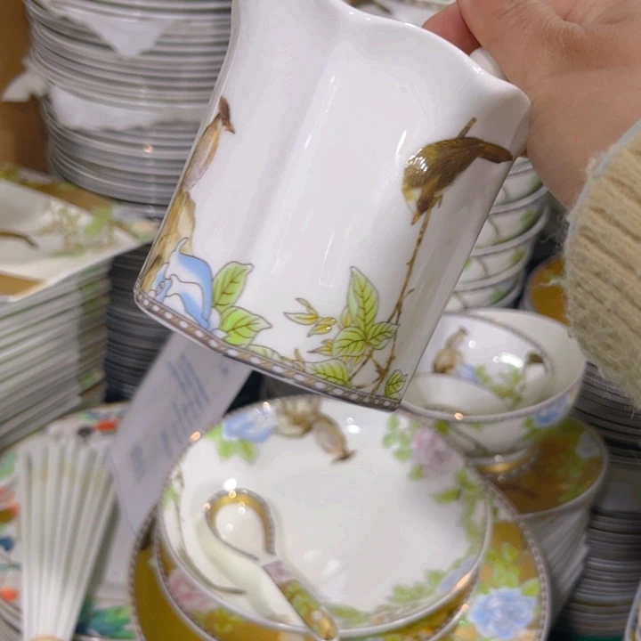 瓷片琴瑟和鸣花篮微瑕一个