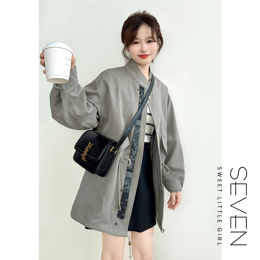 加州之旅⑧七七146小个子早秋新款韩系通勤休闲风衣外套女装小美说