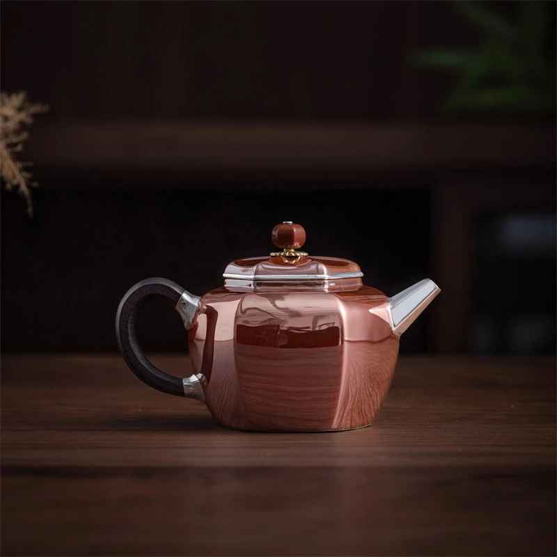 蜂鸟工坊白豪银真铜包六方直嘴小壶BHA1028