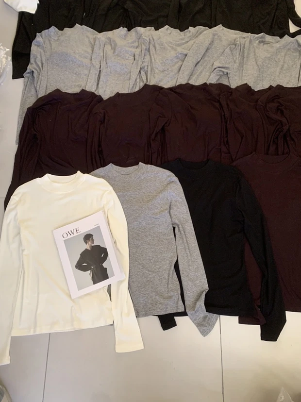 A85246【PINGJIE】2025长袖打底时尚休闲潮流舒适百搭洋气T恤