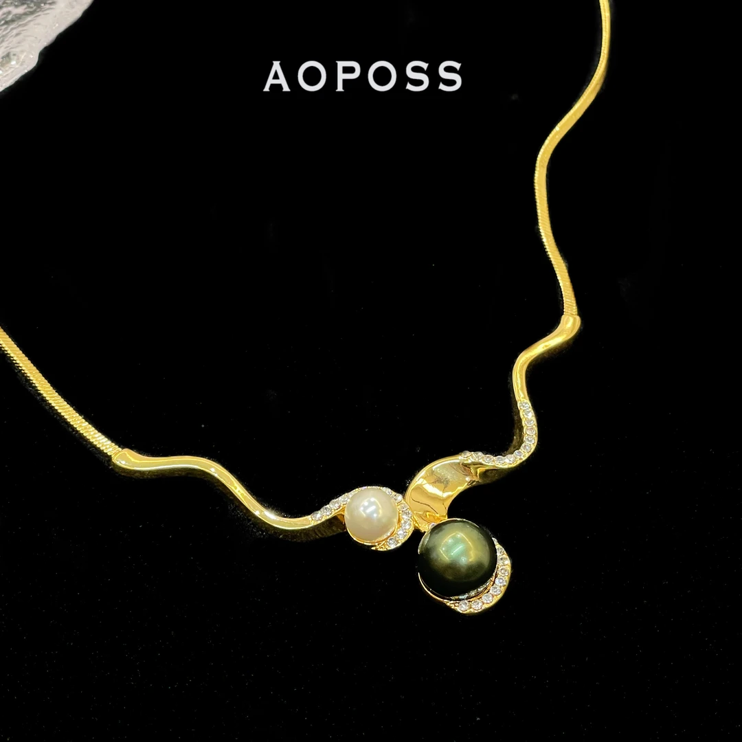 AOPOSS白姿 镀K金 [揽月]项链锁骨链原创小众轻奢时尚