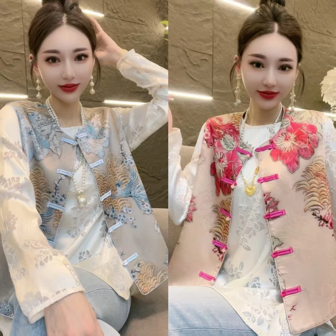 新深圳南油乐总-LZ588款-早春新中式重工刺绣提花马甲（凤穿牡丹）