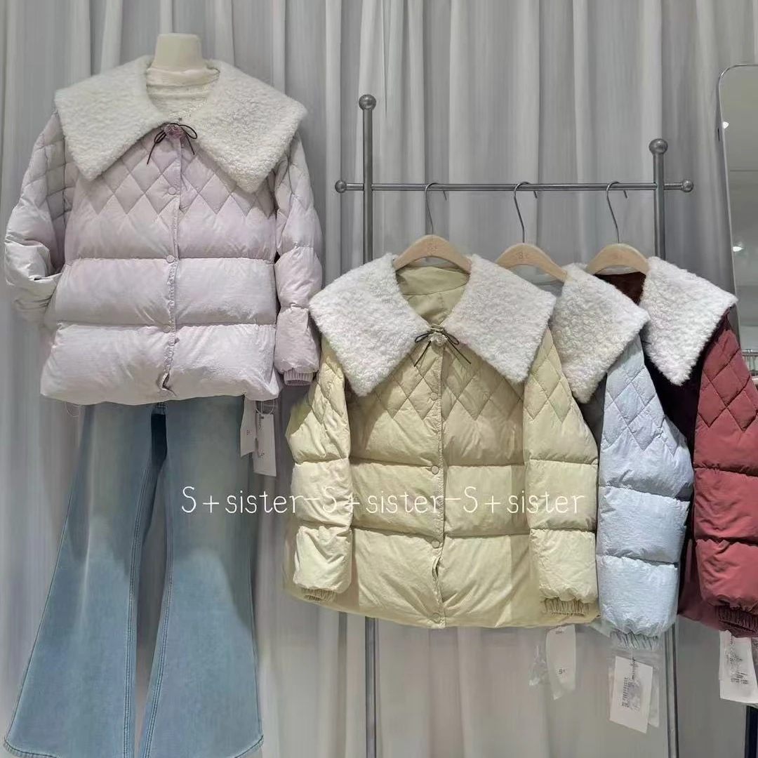 【肉思RS】S+2153大码女装冬季新款翻领短款羽绒服胖mm显瘦保暖外套