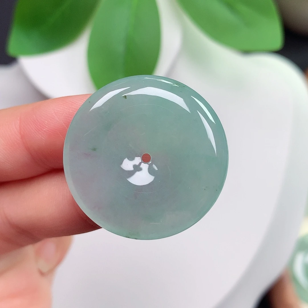 颈饰未镶嵌翡翠平安扣 28.7x5.2mm