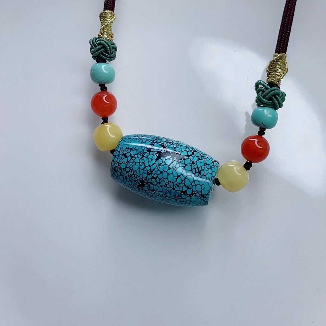 绿松石未镶嵌锁骨珠