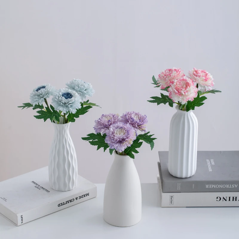 康乃馨仿真花束假花绢花干花家居客厅摆设餐桌塑料花插花装饰摆件