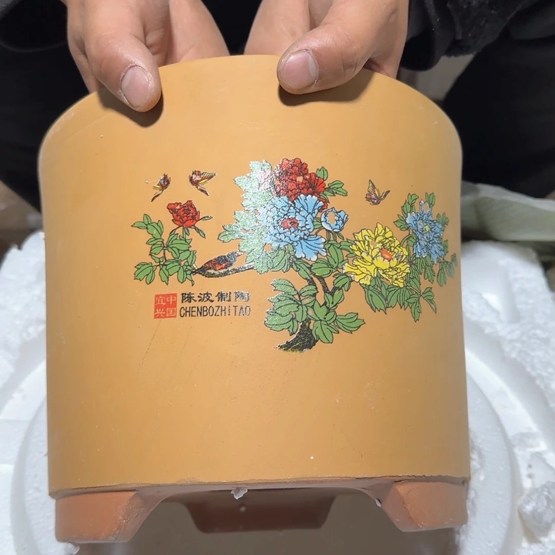 紫砂花盆口径20高度哦17