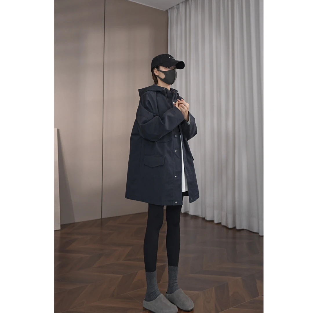硕哥连帽工装风衣外套休闲宽松百搭大版型极简  23800