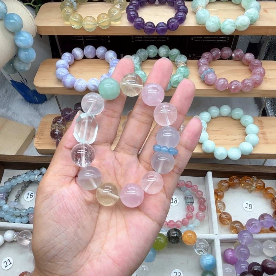 银S925镶嵌手链烟晶