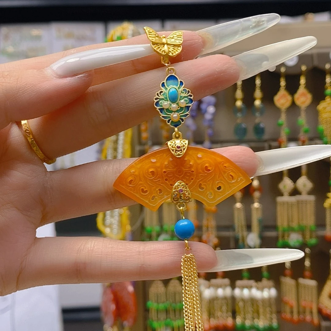 翡翠合金耳饰翡翠