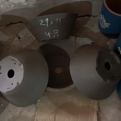 紫砂花盆斗碗盆4只