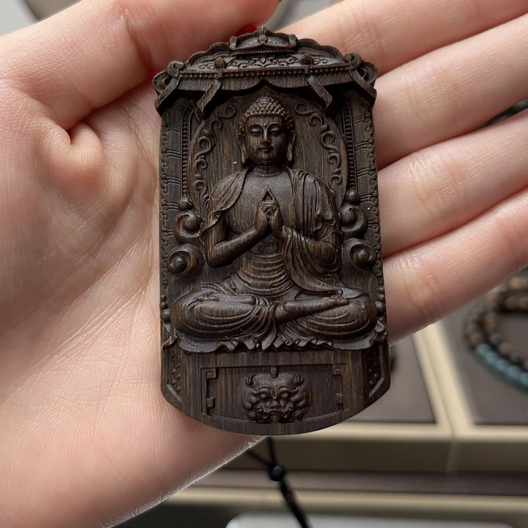 沉香木吊坠越南芽庄白棋楠沉水级佛牌